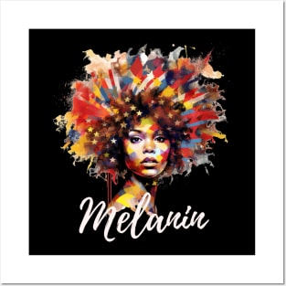 Melanin | Colorful Artistic Afro Woman Posters and Art